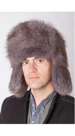 Arctic blue fox fur hat – Russian style